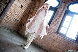 Rating: Safe Score: 0 Tags: 1girl blue_eyes boots closed_mouth dress flower hair_ornament indoors kirakishou long_hair long_sleeves solo standing white_dress white_footwear white_theme window User: admin