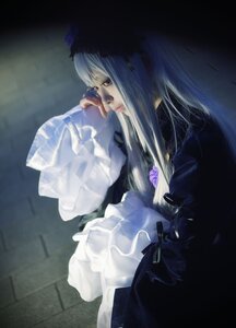 Rating: Safe Score: 0 Tags: 1girl bangs dress frilled_sleeves frills gothic_lolita lips lolita_fashion long_hair long_sleeves solo suigintou User: admin