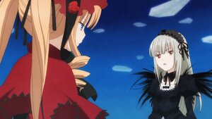 Rating: Safe Score: 0 Tags: 2girls black_wings blonde_hair blue_eyes bonnet dress drill_hair flower hairband hat image long_hair long_sleeves multiple_girls pair red_flower red_rose ribbon rose shinku silver_hair suigintou wings User: admin