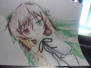 Rating: Safe Score: 0 Tags: 1girl black_ribbon closed_mouth dress frills green_dress green_eyes green_ribbon heterochromia image long_hair long_sleeves looking_at_viewer red_eyes ribbon solo suiseiseki traditional_media upper_body User: admin