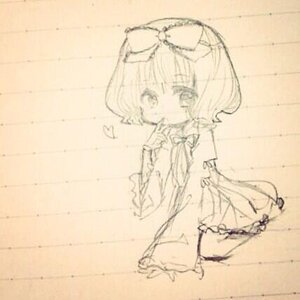 Rating: Safe Score: 0 Tags: 1girl auto_tagged beamed_eighth_notes bow dress eighth_note frills hair_bow hinaichigo image monochrome musical_note quarter_note sepia short_hair sketch solo standing User: admin