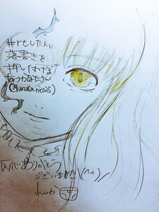 Rating: Safe Score: 0 Tags: 1girl bangs eyebrows_visible_through_hair image kirakishou looking_at_viewer monochrome sketch solo traditional_media yellow_eyes User: admin