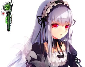 Rating: Safe Score: 0 Tags: 1girl black_ribbon detached_collar dress flower frills hairband image long_hair looking_at_viewer red_eyes ribbon silver_hair solo suigintou upper_body white_background User: admin