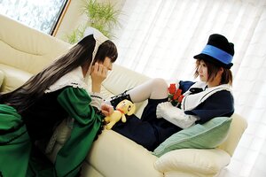 Rating: Safe Score: 0 Tags: brown_hair bunny cape couch dress flower hat long_hair multiple_cosplay plant sitting tagme top_hat window User: admin