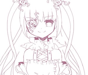 Rating: Safe Score: 0 Tags: 1girl bare_shoulders blush closed_mouth dress flower hair_flower hair_ornament image kirakishou lineart long_hair looking_at_viewer monochrome rose simple_background smile solo twintails upper_body white_background User: admin