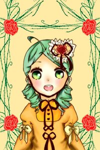 Rating: Safe Score: 0 Tags: 1girl ahoge drill_hair flower green_eyes green_hair hair_ornament image kanaria open_mouth red_flower red_rose ribbon rose smile solo thorns traditional_media upper_body yellow_rose User: admin
