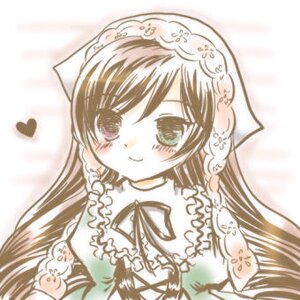 Rating: Safe Score: 0 Tags: 1girl blush brown_hair dress frills heart image long_hair long_sleeves smile solo suiseiseki upper_body User: admin