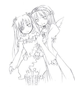 Rating: Safe Score: 0 Tags: 2girls blush boots dress eyepatch flower frills greyscale hairband image kirakishou lolita_hairband long_hair long_sleeves looking_at_viewer monochrome multiple_girls pair rose shinku suigintou torn_clothes User: admin