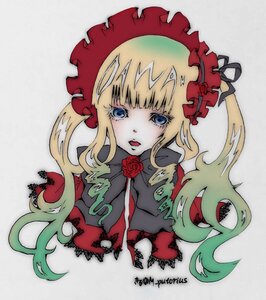 Rating: Safe Score: 0 Tags: 1girl bangs blonde_hair blue_eyes dress flower grey_background image long_hair looking_at_viewer red_flower red_rose rose shinku simple_background solo upper_body User: admin