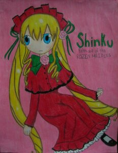 Rating: Safe Score: 0 Tags: 1girl blonde_hair blue_eyes bow bowtie dress flower green_bow image long_hair long_sleeves looking_at_viewer pantyhose pink_rose red_dress rose shinku simple_background solo very_long_hair User: admin