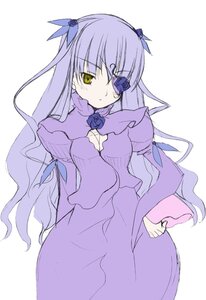 Rating: Safe Score: 0 Tags: 1girl barasuishou blue_flower blue_rose dress eyepatch flower gift image long_hair long_sleeves purple_dress ribbon rose solo striped striped_background two_side_up vertical_stripes very_long_hair yellow_eyes User: admin