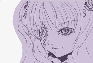 Rating: Safe Score: 0 Tags: 1girl auto_tagged closed_mouth face flower hair_flower hair_ornament image kirakishou looking_at_viewer monochrome rose simple_background smile solo suigintou User: admin