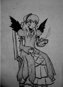 Rating: Safe Score: 0 Tags: 1girl auto_tagged closed_mouth dress feathered_wings greyscale image long_hair long_sleeves looking_at_viewer monochrome puffy_sleeves solo standing suigintou wings User: admin