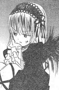 Rating: Safe Score: 0 Tags: 1girl auto_tagged bangs greyscale hairband image long_sleeves monochrome ribbon solo suigintou upper_body User: admin