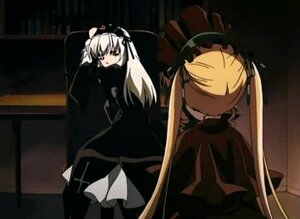 Rating: Safe Score: 0 Tags: 2girls black_dress blonde_hair dress frills gothic_lolita hairband image lolita_fashion lolita_hairband long_hair long_sleeves multiple_girls pair ribbon shinku sitting standing suigintou twintails very_long_hair User: admin