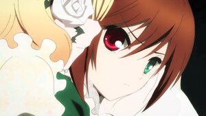 Rating: Safe Score: 0 Tags: 1girl brown_hair close-up closed_mouth face flower green_eyes heterochromia image kirakishou looking_at_viewer pair red_eyes rose simple_background solo suiseiseki white_flower white_rose User: admin