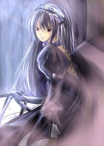 Rating: Safe Score: 0 Tags: 1girl dress frills hairband image long_hair long_sleeves looking_at_viewer puffy_sleeves red_eyes smile solo suigintou very_long_hair User: admin