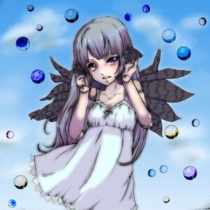 Rating: Safe Score: 0 Tags: 1girl bare_shoulders bubble bubble_blowing day dress egg feathered_wings image long_hair orb planet purple_eyes sky solo suigintou sundress water_drop wings User: admin