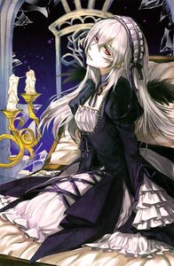 Rating: Safe Score: 0 Tags: 1girl dress flower frilled_sleeves frills hairband image long_hair long_sleeves looking_at_viewer puffy_sleeves red_eyes rose silver_hair sitting solo suigintou very_long_hair wings User: admin