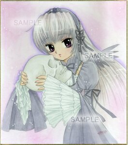 Rating: Safe Score: 0 Tags: 1girl black_ribbon bouquet dress flower frills hairband holding image long_hair long_sleeves looking_at_viewer marker_(medium) puffy_sleeves purple_eyes ribbon shikishi silver_hair solo suigintou traditional_media very_long_hair wings User: admin