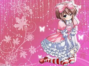 Rating: Safe Score: 0 Tags: 1girl blush bow brown_hair bug butterfly dress frills green_eyes hair_bow heterochromia image insect kneeling pantyhose pink_bow shoes short_hair solo souseiseki striped striped_legwear User: admin