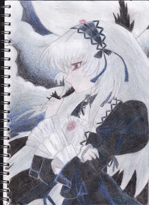 Rating: Safe Score: 0 Tags: 1girl bangs black_ribbon black_wings dress feathered_wings feathers flower frilled_sleeves frills hairband image juliet_sleeves long_hair long_sleeves photo profile puffy_sleeves red_eyes ribbon rose solo suigintou traditional_media white_background wings User: admin