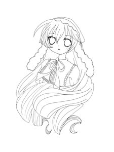 Rating: Safe Score: 0 Tags: 1girl capelet dress eyebrows_visible_through_hair greyscale image long_hair long_sleeves looking_at_viewer monochrome neck_ribbon ribbon simple_background solo striped suiseiseki very_long_hair white_background User: admin