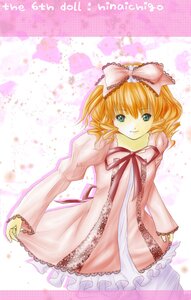 Rating: Safe Score: 0 Tags: 1girl bangs blonde_hair bow dress frills green_eyes hina_ichigo hinaichigo image long_sleeves looking_at_viewer pink_bow pink_dress ribbon short_hair smile solo User: admin