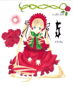 Rating: Safe Score: 0 Tags: 1girl blonde_hair blue_eyes bonnet bow bowtie dress drill_hair flower full_body green_bow green_neckwear image long_hair long_sleeves looking_at_viewer pink_rose red_dress red_flower red_rose rose shinku simple_background sitting solo twintails very_long_hair white_background User: admin