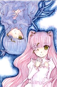 Rating: Safe Score: 0 Tags: 2girls bangs barasuishou black_dress blunt_bangs dress flower frills hair_ornament image kirakishou long_hair long_sleeves multiple_girls own_hands_together pair pink_hair rose smile traditional_media very_long_hair watercolor_(medium) yellow_eyes User: admin