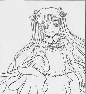 Rating: Safe Score: 0 Tags: 1girl :d dress greyscale hair_ornament hands image kirakishou long_hair looking_at_viewer monochrome open_mouth outstretched_hand reaching simple_background smile solo very_long_hair User: admin