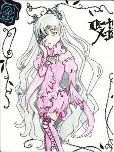 Rating: Safe Score: 0 Tags: 1girl bare_shoulders boots dress flower hair_ornament image kirakishou long_hair pink_legwear rose solo thigh_boots thighhighs traditional_media very_long_hair yellow_eyes User: admin