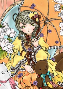 Rating: Safe Score: 0 Tags: 1girl ahoge blue_rose dress flower frills green_eyes hair_ornament image kanaria lolita_fashion nail_polish parasol pink_rose purple_flower purple_rose rose solo stuffed_animal teddy_bear umbrella yellow_rose User: admin