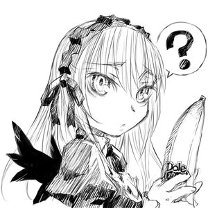 Rating: Safe Score: 0 Tags: 1girl ? greyscale image long_hair looking_at_viewer monochrome musical_note simple_background solo spoken_musical_note spoken_question_mark striped suigintou upper_body white_background wings User: admin