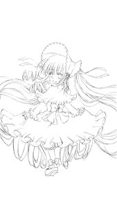 Rating: Safe Score: 0 Tags: 1girl bow dress full_body greyscale hat image lineart long_hair monochrome shinku solo striped twintails very_long_hair User: admin