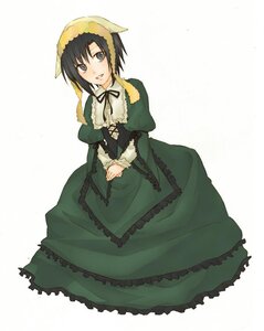 Rating: Safe Score: 0 Tags: 1girl auto_tagged black_hair dress frills green_dress image long_sleeves ribbon solo suiseiseki white_background User: admin