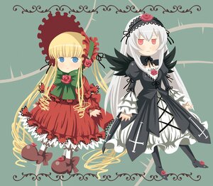 Rating: Safe Score: 0 Tags: 2girls aka_(s3637) blonde_hair blue_eyes bonnet boots bow commentary_request dress drill_hair flower frills hairband image long_hair long_sleeves looking_at_viewer multiple_girls pair photoshop_(medium) purple_eyes red_eyes rose rozen_maiden shinku silver_hair suigintou twintails very_long_hair wings User: admin