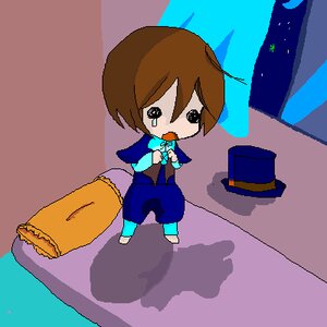 Rating: Safe Score: 0 Tags: 1boy brown_hair eating food image sitting solo souseiseki umbrella User: admin