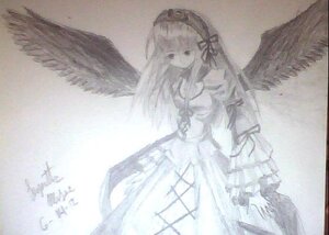 Rating: Safe Score: 0 Tags: 1girl bangs bare_shoulders black_wings dress feathered_wings feathers flower hairband image long_hair long_sleeves looking_at_viewer ribbon rose solo standing suigintou white_dress white_wings wings User: admin