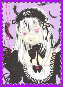 Rating: Safe Score: 0 Tags: 1girl bangs detached_collar flower hairband image long_hair looking_at_viewer pink_background purple_background ribbon rose simple_background solo suigintou upper_body User: admin