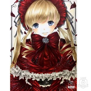 Rating: Safe Score: 0 Tags: 1girl artist_name blonde_hair blue_eyes bonnet bow bowtie dress drill_hair flower frills green_bow image long_hair looking_at_viewer marker_(medium) red_capelet rose shinku signature solo traditional_media twintails User: admin