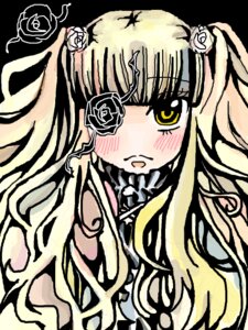 Rating: Safe Score: 0 Tags: 1girl blonde_hair blush eyepatch flower image kirakishou long_hair rose solo thorns white_flower white_rose yellow_eyes User: admin