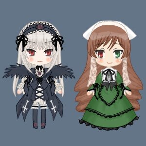 Rating: Safe Score: 0 Tags: blush brown_hair chibi dress frills heterochromia image long_hair long_sleeves looking_at_viewer multiple_girls pair red_eyes simple_background smile standing suigintou suiseiseki very_long_hair wings User: admin