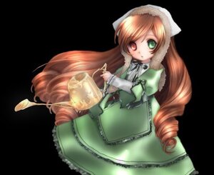 Rating: Safe Score: 0 Tags: 1girl brown_hair dress drill_hair frills green_dress green_eyes heterochromia image long_hair long_sleeves looking_at_viewer red_eyes simple_background solo suiseiseki twin_drills twintails very_long_hair watering_can User: admin