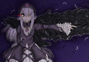 Rating: Safe Score: 0 Tags: 1girl black_dress black_wings dress eyepatch feathered_wings feathers flower frills hairband image lolita_fashion lolita_hairband long_hair long_sleeves looking_at_viewer pink_eyes red_eyes rose solo suigintou wings User: admin