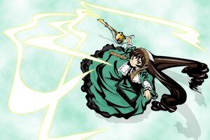 Rating: Safe Score: 0 Tags: 1girl auto_tagged brown_hair dress drill_hair frills green_dress image long_hair long_sleeves smile solo suiseiseki very_long_hair User: admin