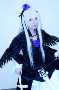 Rating: Safe Score: 0 Tags: 1girl blue_background blue_flower blue_rose dress flower long_hair red_eyes rose solo suigintou wings User: admin