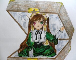 Rating: Safe Score: 0 Tags: 1girl :t brown_hair dress frills green_dress heterochromia image long_hair long_sleeves marker_(medium) photo pout red_eyes solo suiseiseki tears traditional_media twintails very_long_hair User: admin