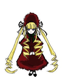Rating: Safe Score: 0 Tags: 1girl auto_tagged blonde_hair blue_eyes bonnet bow bowtie dress full_body green_bow image long_hair long_sleeves looking_at_viewer red_dress shinku shoes simple_background sitting solo standing twintails v_arms very_long_hair white_background User: admin