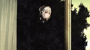 Rating: Safe Score: 0 Tags: 1girl bangs black_ribbon closed_mouth dress eyebrows_visible_through_hair forest hairband image looking_at_viewer nature outdoors red_eyes ribbon solo suigintou tree User: admin
